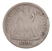 Amerikai Egyesült Államok 1891. 1d Ag (2,30g) T:3 Ph.
USA 1891. 1 Dime Ag (2,30g) C:F Edge Error
Krause KM#A92 - Non Classés