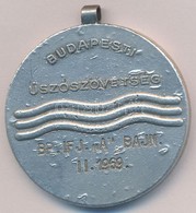 1969. 'Budapest Úszószövetség - BP. Ifj. A Bajn. II. 1969' Ezüstözött Fém Díjérem Füllel. Szign.: Kovács (40mm) T:2 - Unclassified