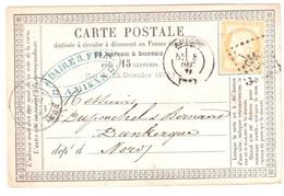 Entier Carte Postale Officielle Type 10 Storch Ob GC 85 Amiens 15c Cérés Yv 55 E. DAIRE Et Fils - Tarjetas Precursoras