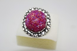 4020 - Anello Di Titanium Druzy  Misura 8 E 1/2 - Bagues