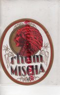 ETIQUETTE RHUM MISCHA- TETE INDIEN COIFFE PLUMES - Rum