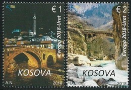 KOSOVO/ KOSOVA-REPUBLIC - EUROPA 2018 -TEMA ANUAL - "PUENTES.- BRIDGES - BRÜCKEN - PONTS" - SERIE 2 V. - 2018