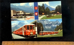 ENGELBERG OW : Bahnhof & Kurpark Gare Ferroviaire Train Station LSE Autorail Zug Bahn - OW Obwalden