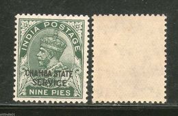India Chamba State KG V 9ps SERVICE Stamp SG O50 / Sc O38 1v Cat. �5 MNH - Chamba
