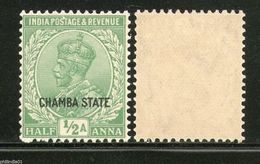 India Chamba State KG V ½An Postage Stamp SG 63 / Sc 60 MNH - Chamba