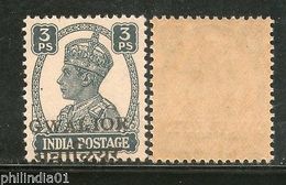 India Gwalior State KG VI 3ps Postage SG 129 / Sc 118 LOCAL Ovpt. Cat�5 MNH - Gwalior