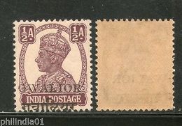 India Gwalior State KG VI �An Postage SG 130 / Sc 119 Aliza Press Ovpt Cat�5 MNH - Gwalior