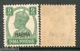 India Nabha State 9ps KG VI Postage Stamp SG 107 / Sc 102 Cat �3 MNH - Nabha