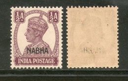 India Nabha State �An KG VI Postage Stamp SG 106 / Sc 101 Cat. �3 MNH - Nabha