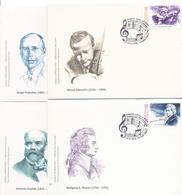 2016. Kyrgyzstan, Great Musicians And Composers, 4 FDC, Mint/** - Kirghizistan