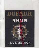 17- MATHA- ETIQUETTE RHUM DUFAUR  ANCRE MARINE - Rum