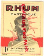 33- BORDEAUX- RARE ETIQUETTE RHUM MARTINIQUE VILLEFRANCHE & CO- WETTERWALD - Rum