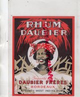 33- BORDEAUX- ETIQUETTE RHUM DAUBIER FRERES- FRENCH WEST INDIES RUM - Rhum