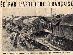 MILITARIA - Coupure De Journal -  Vers Le Front, Débarquement De Tracteurs à Chenille - Veicoli