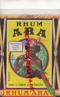 33- BORDEAUX- ETIQUETTE RHUM ARA - BARBET & FOURNIER -FRENCH EAST & WEST INDIES RUM - Rum