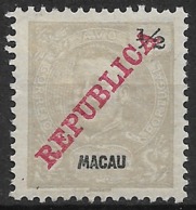 Macau Macao – 1911 King Carlos Overprinted REPUBLICA - Ungebraucht