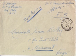 AEF Lettre En Franchise (visa Du Commandant) Par Avion De Bangassou Le 6 Sept 45 Pour Mirecourt - Covers & Documents