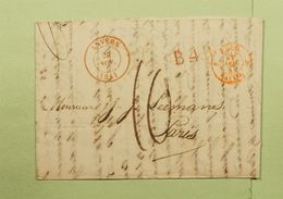 Lettre Anvers Pour Paris De 1841 Griffes B.4.R. Belgique Par ??  Port 10 Avec Cours De La Bourse Change - 1830-1849 (Independent Belgium)