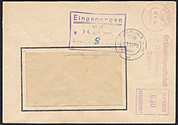 DDR: Brief Fensterumschlag Mit Querliegenden ZKD-AFS =030= Berlin GHG Textilwaren Vom 10.8.67 Knr:  AFS (ZKD) - Zentraler Kurierdienst