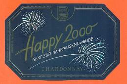 étiquette De Vin Chardonnay Happy 2000 - 75 Cl - Year 2000