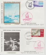 France 1979 Pochette Avec 3 Enveloppes Transat En Double - Bolli Commemorativi