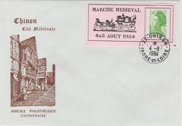 France 1984 Chinon Porte Timbre Marché Médiéval - 1961-....