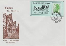 France 1984 Chinon Porte Timbre Marché Médiéval - 1961-....