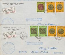 2 Lettres Recommandées 1978 Consulat De France Au Maroc Pour La France - Morocco (1956-...)