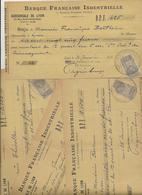 LOT DE 8 LETTRES DE CHANGE TIMBREES -BANQUE FRANCAISE INDUSTRIELLE -LYON - ANNEE 1898 - Bills Of Exchange