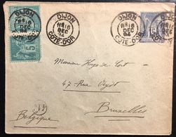 Entier France 1894 Sage 15c Bleu &  N°75 X2 Oblitérés De Dijon Pour Bruxelles - 1898-1900 Sage (Type III)