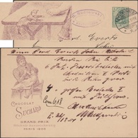 Allemagne 1904. Entier Postal Publicitaire Vendu à Tarif Réduit. Suchard, Petite Fille Et Sa Mère, Chaise En Bois Poupée - Dolls