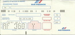AIR FRANCE - Carte D'Embarquement/Boarding Pass - 1988 - FORT-DE-FRANCE / PARIS - Bordkarten
