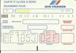 AIR FRANCE - Carte D'Embarquement/Boarding Pass - 1988 - PARIS / TOULOUSE - Carte D'imbarco