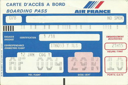 AIR FRANCE - Carte D'Embarquement/Boarding Pass - 1991 - LOS ANGELES / PARIS CDG - Carte D'imbarco