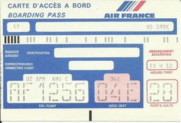 AIR FRANCE - Carte D'Embarquement/Boarding Pass - 1994 - PARIS / AMSTERDAM - Instapkaart