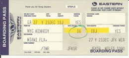 EASTERN AIRLINES - Carte D'Embarquement/Boarding Pass - NEW YORK / MIAMI - Bordkarten