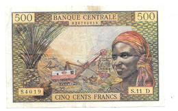 Billet De 500 Francs Etats De L'Afrique Equatoriale Lettre D - Sonstige – Afrika