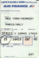 AIR FRANCE - Carte D'Embarquement/Boarding Pass -1986 - NEW YORK KENNEDY / PARIS ORLY - Cartes D'embarquement