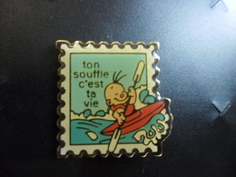 PIN'S Verni CANOE KAYAK - Le Souffle C'est La Vie ! @ 21 Mm X 21 Mm - Canoë