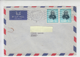 ISLANDA 1971 - Unificato 398 Su Lettera Per L'Italia - Thomsen (poeta) - Cartas & Documentos