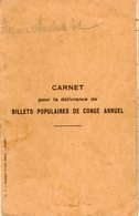 VP13.639 - CHARLEVILLE MEZIERES 1937 - Chemin De Fer - Carnet Pour La Délivrance De Billets Populaires De Congé Annuel - Autres & Non Classés