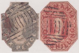 CLASSIC TASMANIA CHALON 6d & 1s CUT TO SHAPE IMPERF - Usados