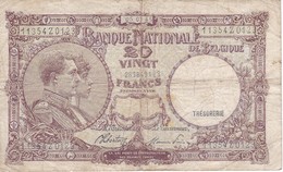 BILLETE DE BELGICA DE 20 FRANCS DEL 05-03-1945  (BANK NOTE) TRESORERIE - 20 Franchi