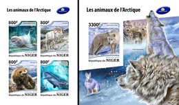 Niger 2018, Animals, Artic Animals, 4val In BF +BF IMPERFORATED - Arctic Wildlife