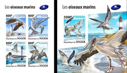 Niger 2018, Animals, Birds And Lighthouses, 4val In BF +BF IMPERFORATED - Albatros