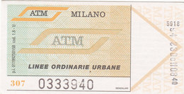 MILANO  /  Biglietto - Linee Ordinarie Urbane  _ A.T.M. - Europa