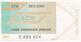 MILANO  /  Biglietto - Linee Ordinarie Urbane  _ A.T.M. - Europa