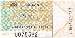 MILANO  /  Biglietto - Linee Ordinarie Urbane  _ A.T.M. - Europa