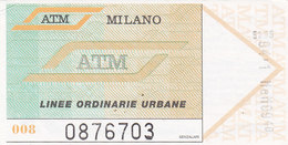 MILANO  /  Biglietto - Linee Ordinarie Urbane  _ A.T.M. - Europa