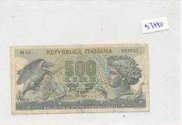 Billet - B3440 - Italie 500 Lire 1966  ( Catégorie,  Nature état ... Se Référer Au Double Scan) - Altri & Non Classificati